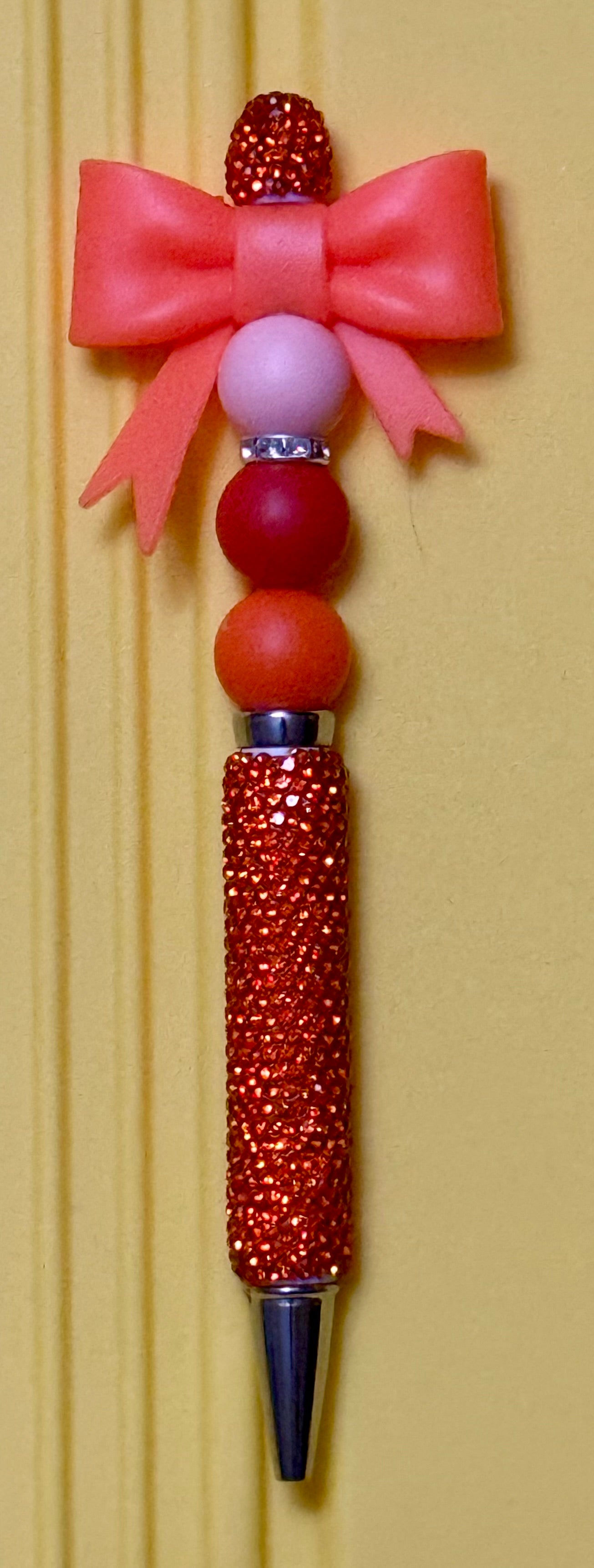 Rhinestone Beaded Pens with Bows
