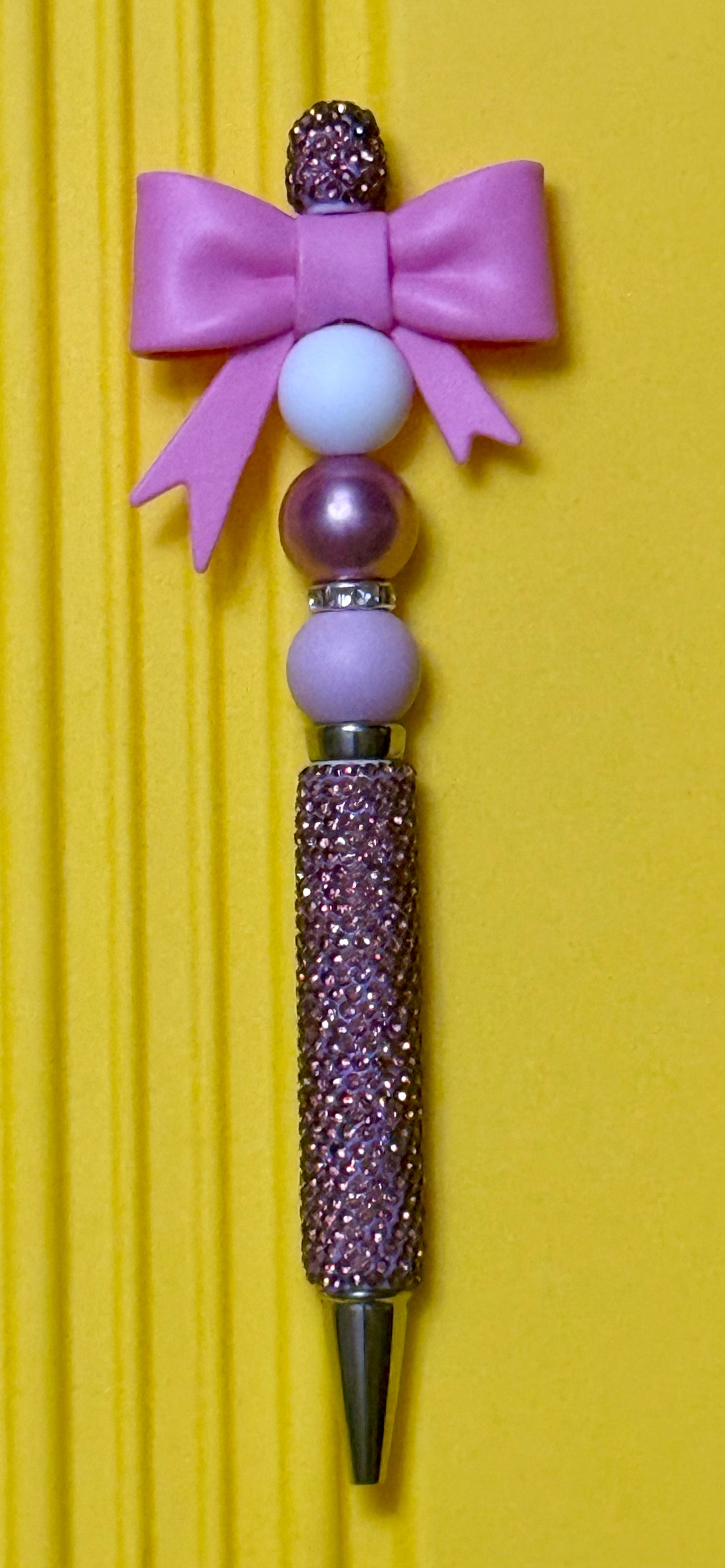 Rhinestone Beaded Pens with Bows