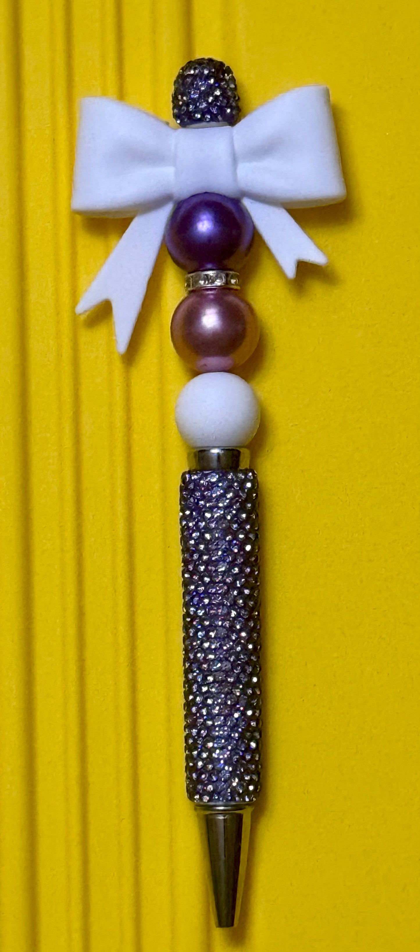 Rhinestone Beaded Pens with Bows