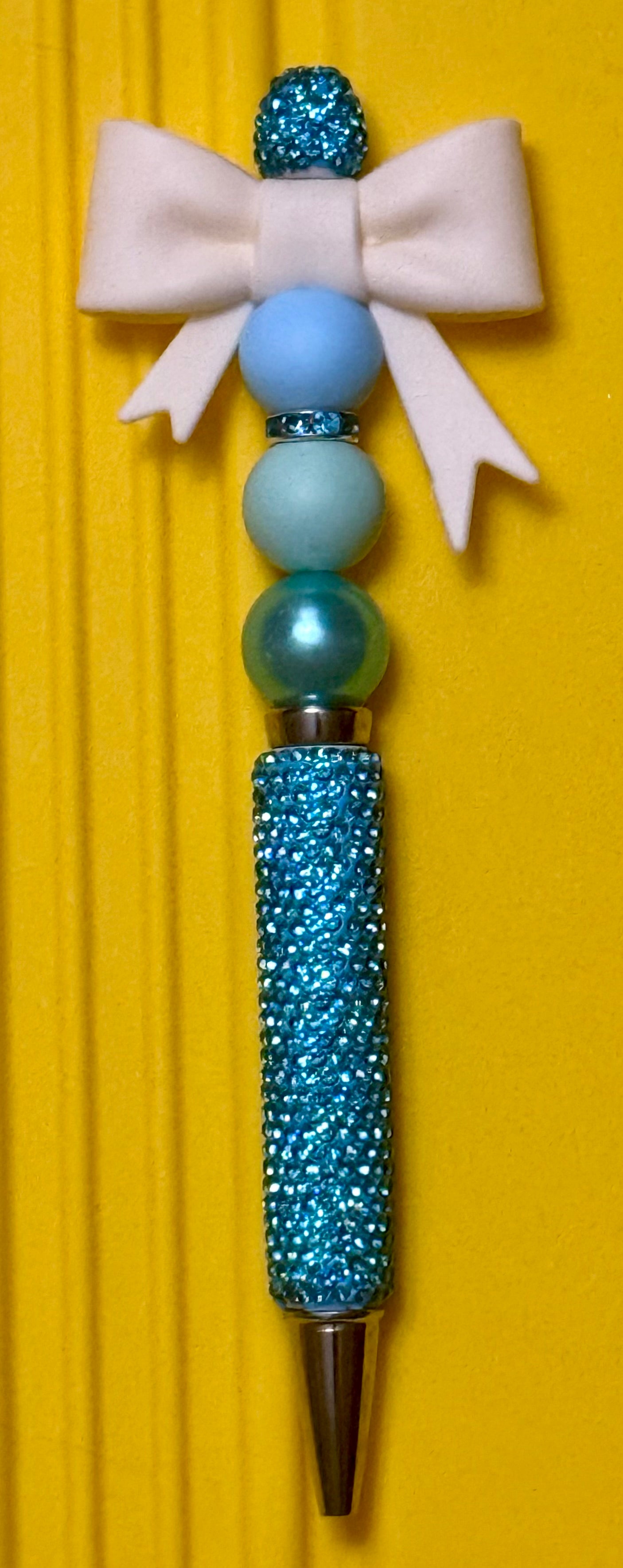 Rhinestone Beaded Pens with Bows