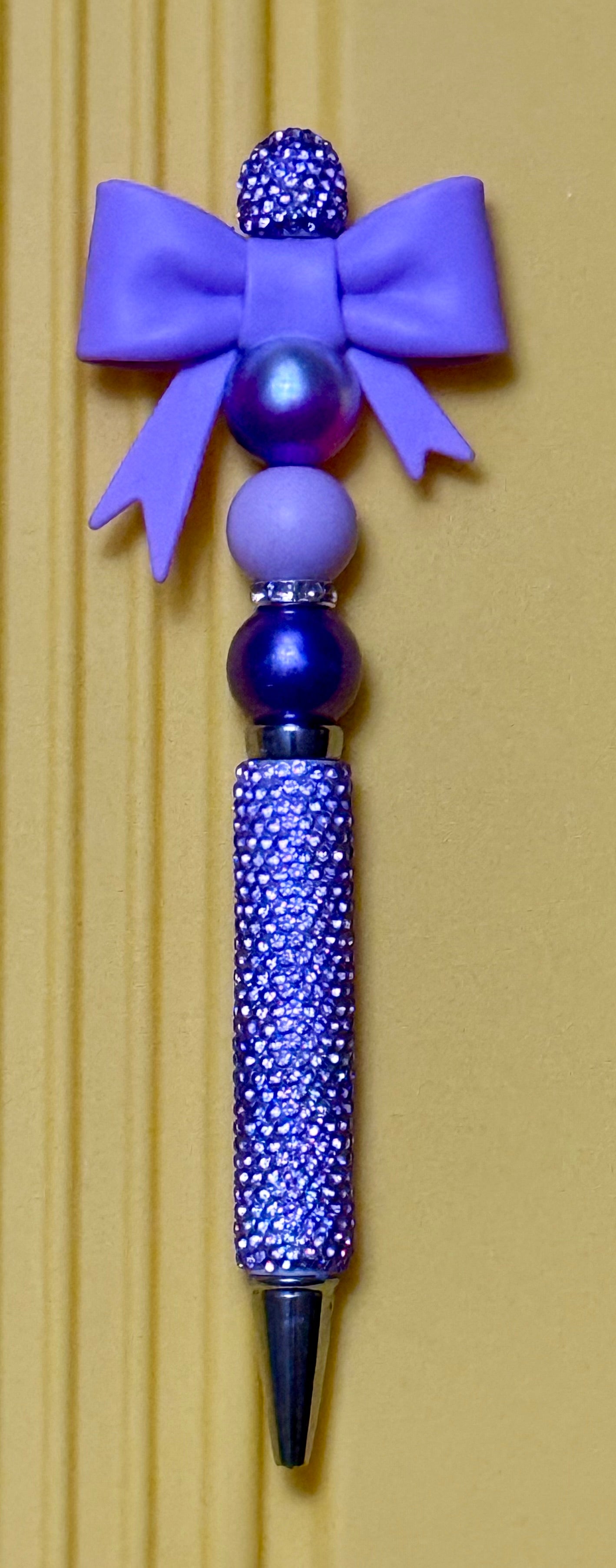 Rhinestone Beaded Pens with Bows