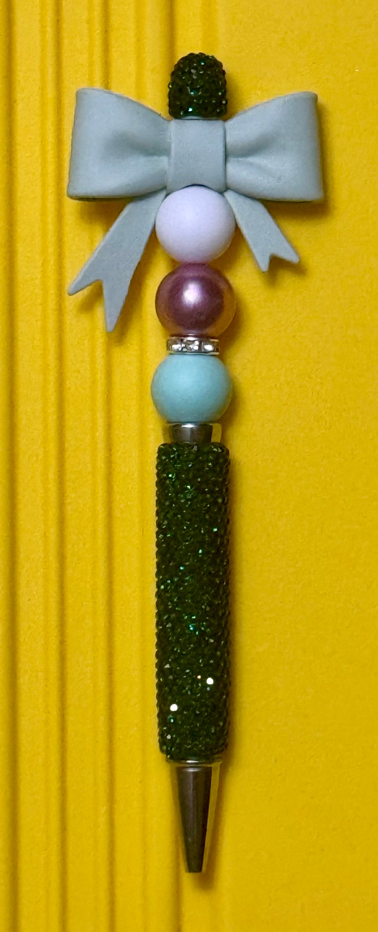 Rhinestone Beaded Pens with Bows