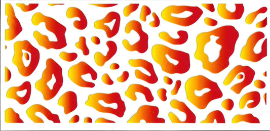 Pattern of red and orange abstract shapes on a white background