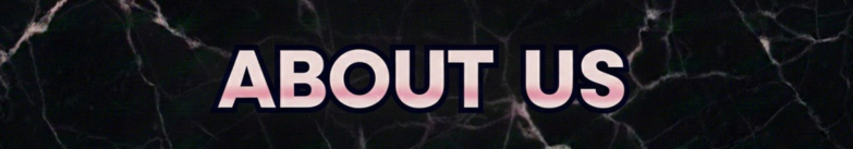 Text 'ABOUT US' on a dark background with a marble effect